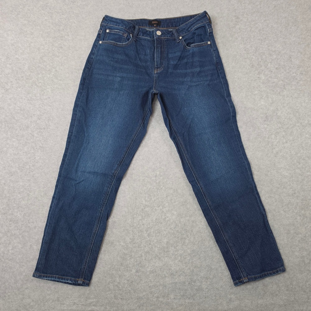 Quince Organic Cotton Tencel Straight Leg Jeans Dark Wash Blue Size 30